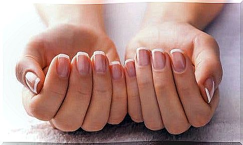 A woman with manicured nails