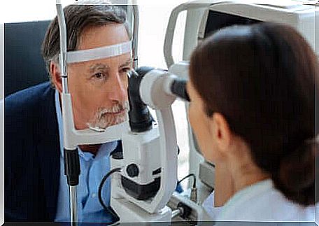 Man at the optometrist